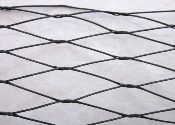 Woven 1.2mm Stainless Rope Mesh Black Oxide Bird Aviary Enclosure 316 For Zoo