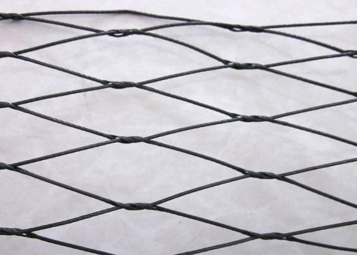 Woven 1.2mm Stainless Rope Mesh Black Oxide Bird Aviary Enclosure 316 For Zoo